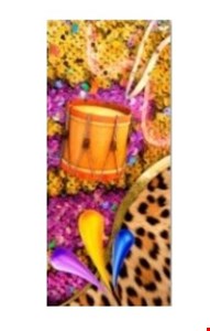 Capa de Painel Vertical Reto - Carnaval com confete e tambor 2,20mA X 0,90mL 