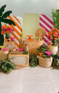 Decoração Adulto - Tropical Pink, Laranja & Verde XIV