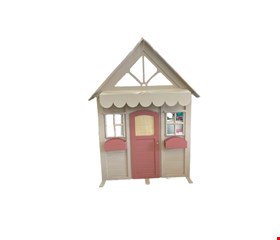 Painel Casa de Boneca em Madeira Bege e Rosa 2,37cmA 1,60cmL