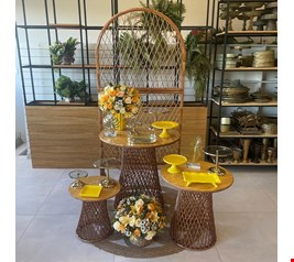 Decoração Adulto - Vime Tropical Amarelo II Decoração Adulto - Vime Tropical Amarelo II