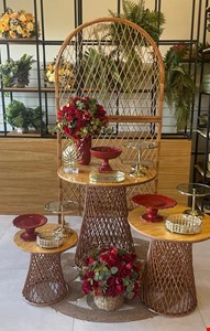 Decoração Adulto - Vime Tropical Vermelho V 