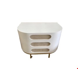 Cômoda laqueada oval tela branca - 110cmL 80cmA 70cmP