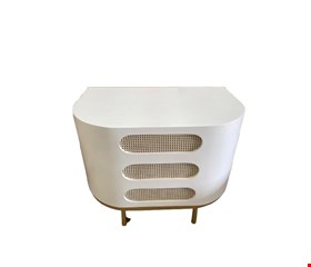 Cômoda laqueada oval tela branca - 110cmL 80cmA 70cmP