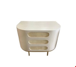 Cômoda laqueada oval tela bege - 110cmL 80cmA 70cmP Cômoda laqueada oval tela bege - 110cmL 80cmA 70cmP