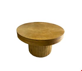 Mesa redonda madeira ripada BAIXA 80cmL 48cmA