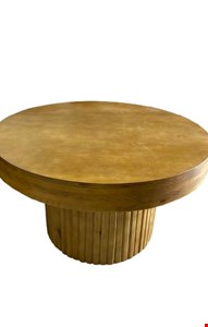 Mesa redonda madeira ripada BAIXA 80cmL 48cmA