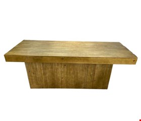 Mesa retangular madeira ripada 220cmL 81cmA