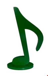 Nota Musical - Colcheia Madeira Verde 21cmA Nota Musical - Colcheia Madeira Verde 21cmA