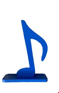 Nota Musical - Colcheia Madeira Azul 21cmA Nota Musical - Colcheia Madeira Azul 21cmA