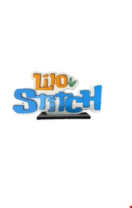 Temático Lilo & Stitch - Placa Azul e Laranja em MDF 21cmC Temático Lilo & Stitch - Placa Azul e Laranja em MDF 21cmC