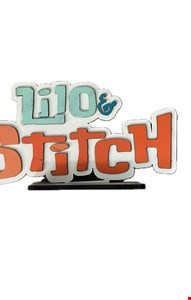 Temático Lilo & Stitch - Placa Verde e Laranja em MDF 21cmC Temático Lilo & Stitch - Placa Verde e Laranja em MDF 21cmC