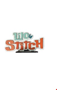 Temático Lilo & Stitch - Placa Verde e Laranja em MDF 21cmC Temático Lilo & Stitch - Placa Verde e Laranja em MDF 21cmC