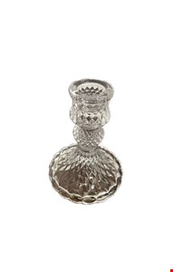 Castiçal triânigulos diamante em vidro 10cmA