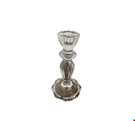 Castiçal Vidro Flor 16cmA 