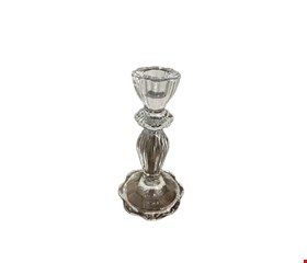 Castiçal Vidro Flor 16cmA 