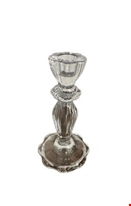 Castiçal Vidro Flor 16cmA 