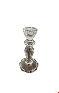 Castiçal Vidro Flor 16cmA 