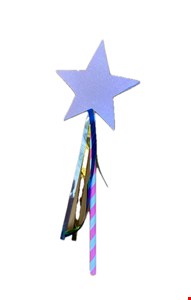 Temático Carnaval - Varinha Estrela Glitter Rosa Claro P 
