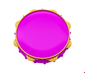 Totem Temático - Pandeiro Rosa de Carnaval 50cmD