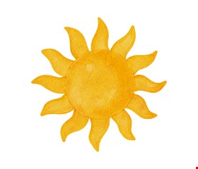 Totem Temático Praia - Sol Amarelo 40cmL