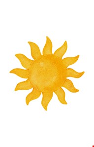 Totem Temático Praia - Sol Amarelo 40cmL