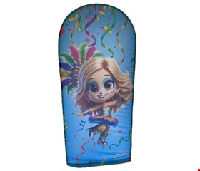 Capa Painel Vertical Oval - Menina Carnaval Fundo Azul 2,20cmA X 90cmL 