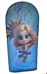 Capa Painel Vertical Oval - Menina Carnaval Fundo Azul 2,20cmA X 90cmL 