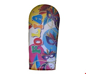 Capa Painel Vertical Oval - Carnaval Folia Máscaras Coloridas 2,20cmA X 90cmL 