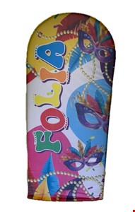 Capa Painel Vertical Oval - Carnaval Folia Máscaras Coloridas 2,20cmA X 90cmL 