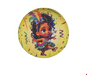 Painel Redondo Tecido Sublimado - Menina Carnaval Infantil 1,50mD