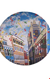 Painel Redondo Tecido Sublimado - Carnaval em Salvador 1,50mD