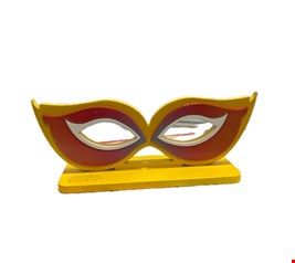 Temático Carnaval - Placa Máscara Amarela e Vermelho P 