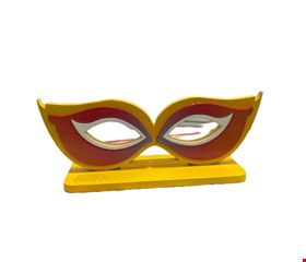 Temático Carnaval - Placa Máscara Amarela e Vermelho P 