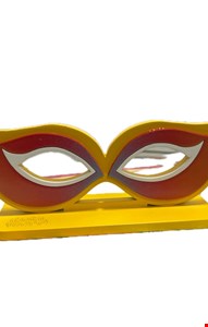 Temático Carnaval - Placa Máscara Amarela e Vermelho P 