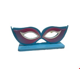 Temático Carnaval - Placa Máscara Azul e Rosa P