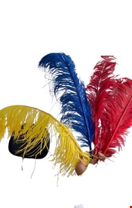 Temático Carnaval - kit penas / plumas coloridas ( amarela, azul e vermelha) 