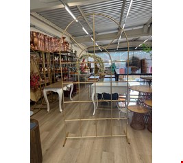 Painel Arco Janela Ferro Dourado Traçado - 220cmA 120cmL