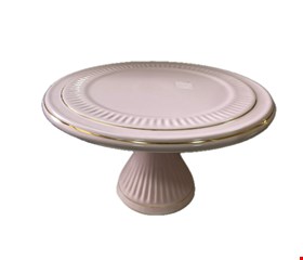 Suporte Canelado Rosa Borda Dourada 29cmD 17cmA 