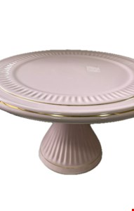 Suporte Canelado Rosa Borda Dourada 29cmD 17cmA 