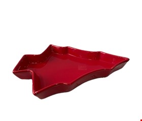 Bandeja Árvore de Natal Vermelha 28cmC 23cmL