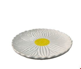 Bandeja Flor Margarida Branca com Amarelo 20cmD