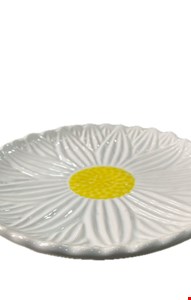 Bandeja Flor Margarida Branca com Amarelo 20cmD