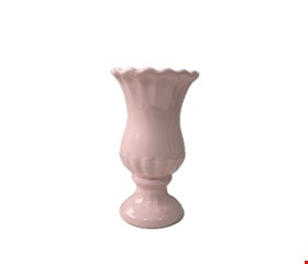 Vaso Babado Silver Rosa Bebê M 18cmA 10cmD