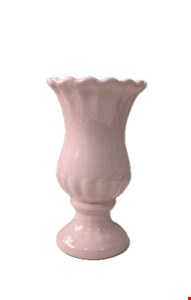 Vaso Babado Silver Rosa Bebê M 18cmA 10cmD