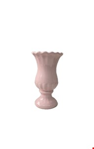 Vaso Babado Silver Rosa Bebê M 18cmA 10cmD Vaso Babado Silver Rosa Bebê M 18cmA 10cmD