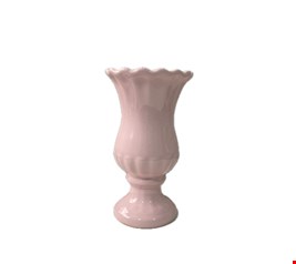Vaso Babado Silver Rosa Bebê M 18cmA 10cmD Vaso Babado Silver Rosa Bebê M 18cmA 10cmD