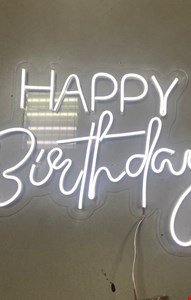 Painel de Led Happy Birthday - Luz amarela 54cmC 35cmA