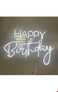 Painel de Led Happy Birthday - Luz amarela 54cmC 35cmA Painel de Led Happy Birthday - Luz amarela 54cmC 35cmA
