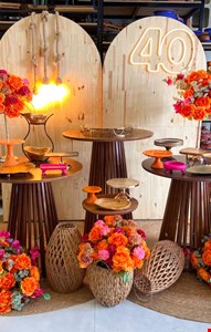 Decoração Adulto - Tropical Laranja, Rosa Pink & Dourado II