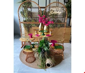 Decoração Adulto - Tropical Verde, Rosa Pink & Dourado II